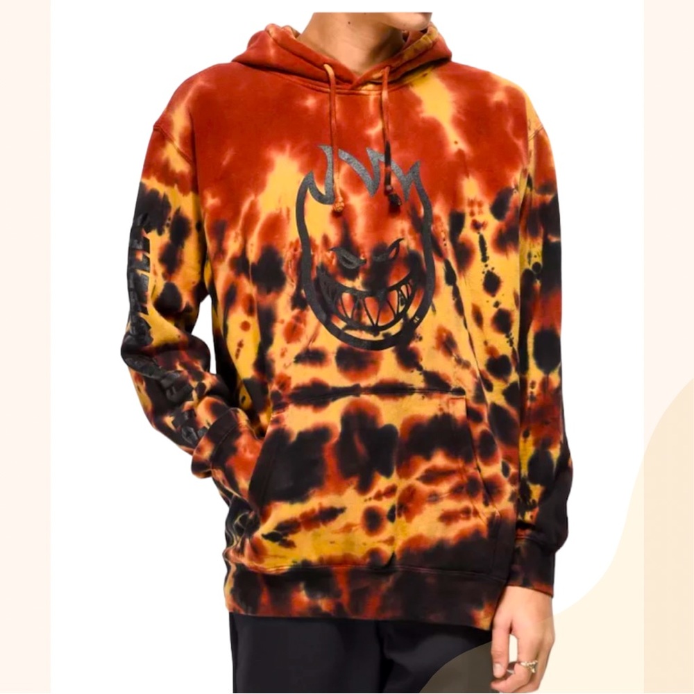 Spitfire Bighead Lava Red Tie Dye Hoodie size M